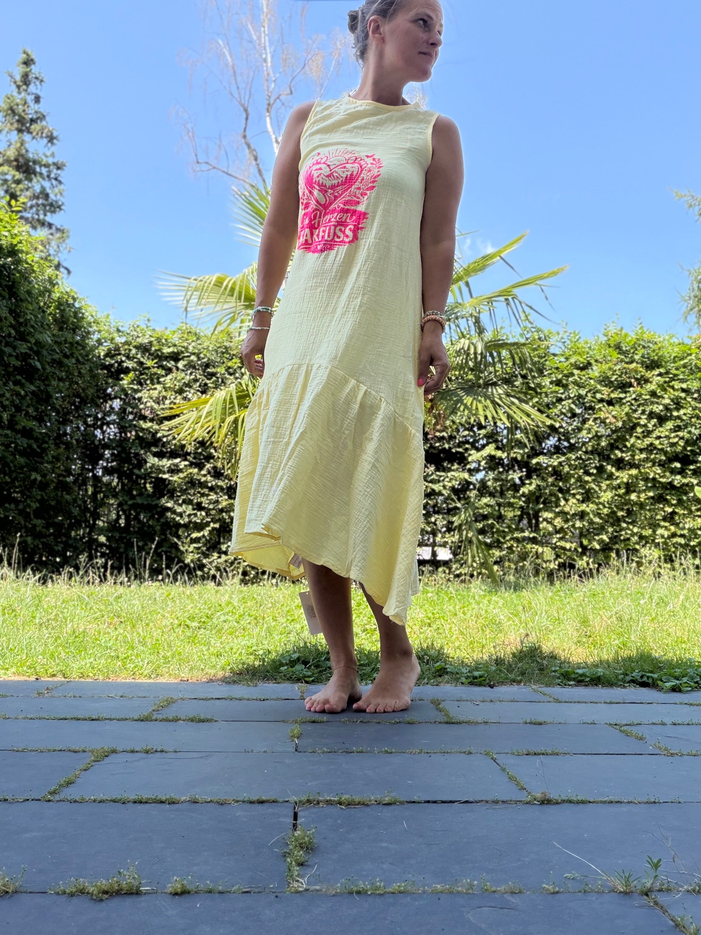 Musselinkleid Kleid im Herzen barfuß
