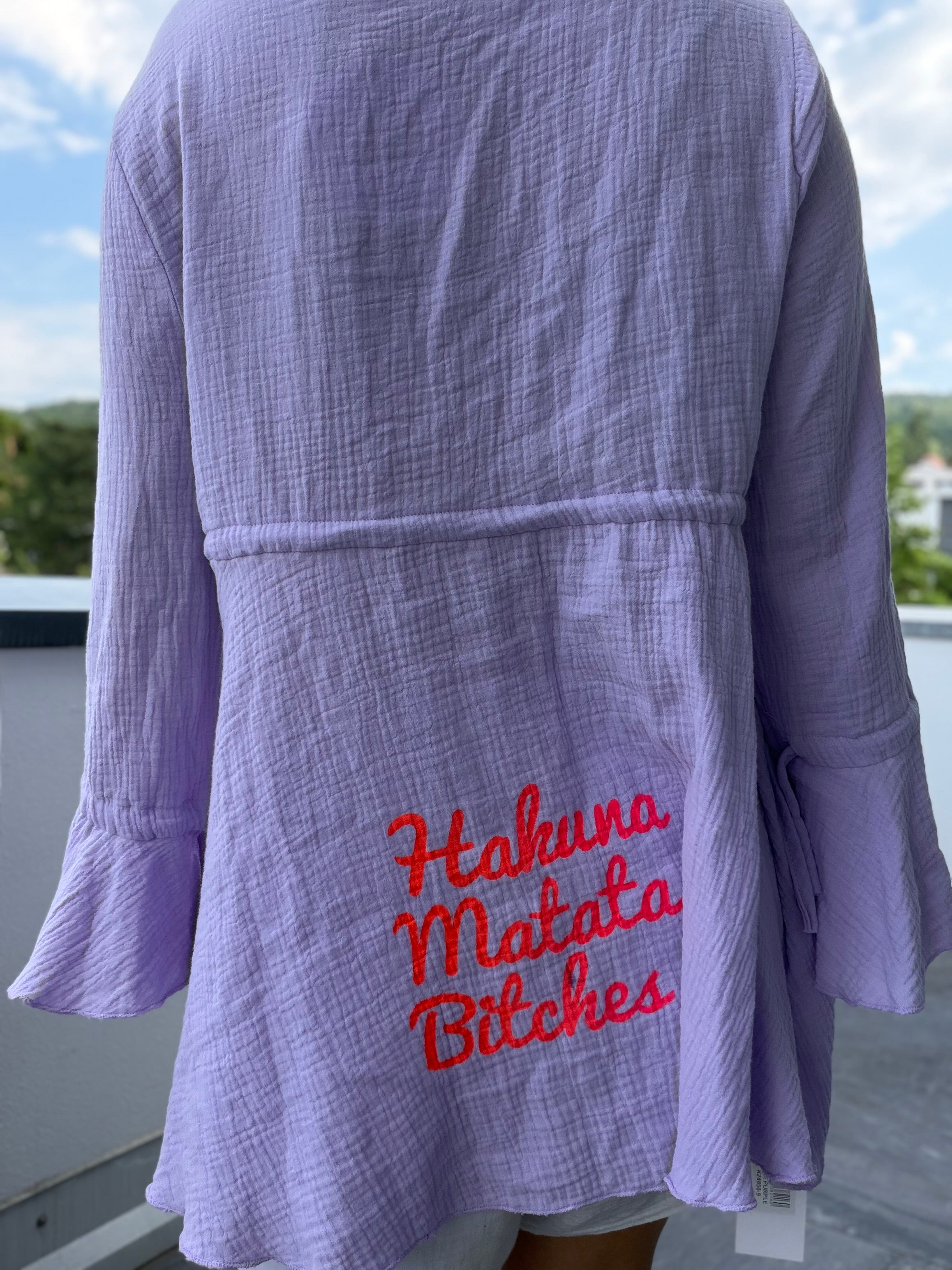 Musselin Babydoll Kleid Top Bluse Hakuna Matata Bitches