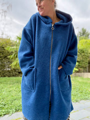 Oversize Mantel blau