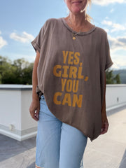 BIGSIZE T-Shirt Yes Girl you can