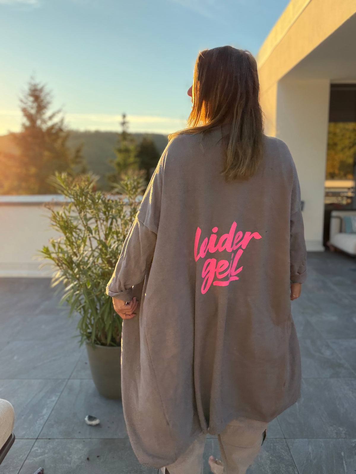 Strick Cardigan Strickjacke long leider geil