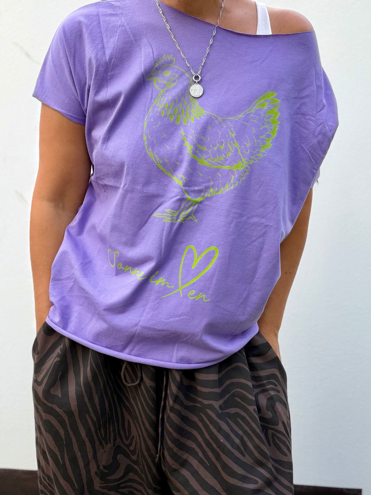 T-Shirt Huhn Sonne im Herzen
