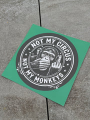 Postkarte Not my Monkeys Not my circus