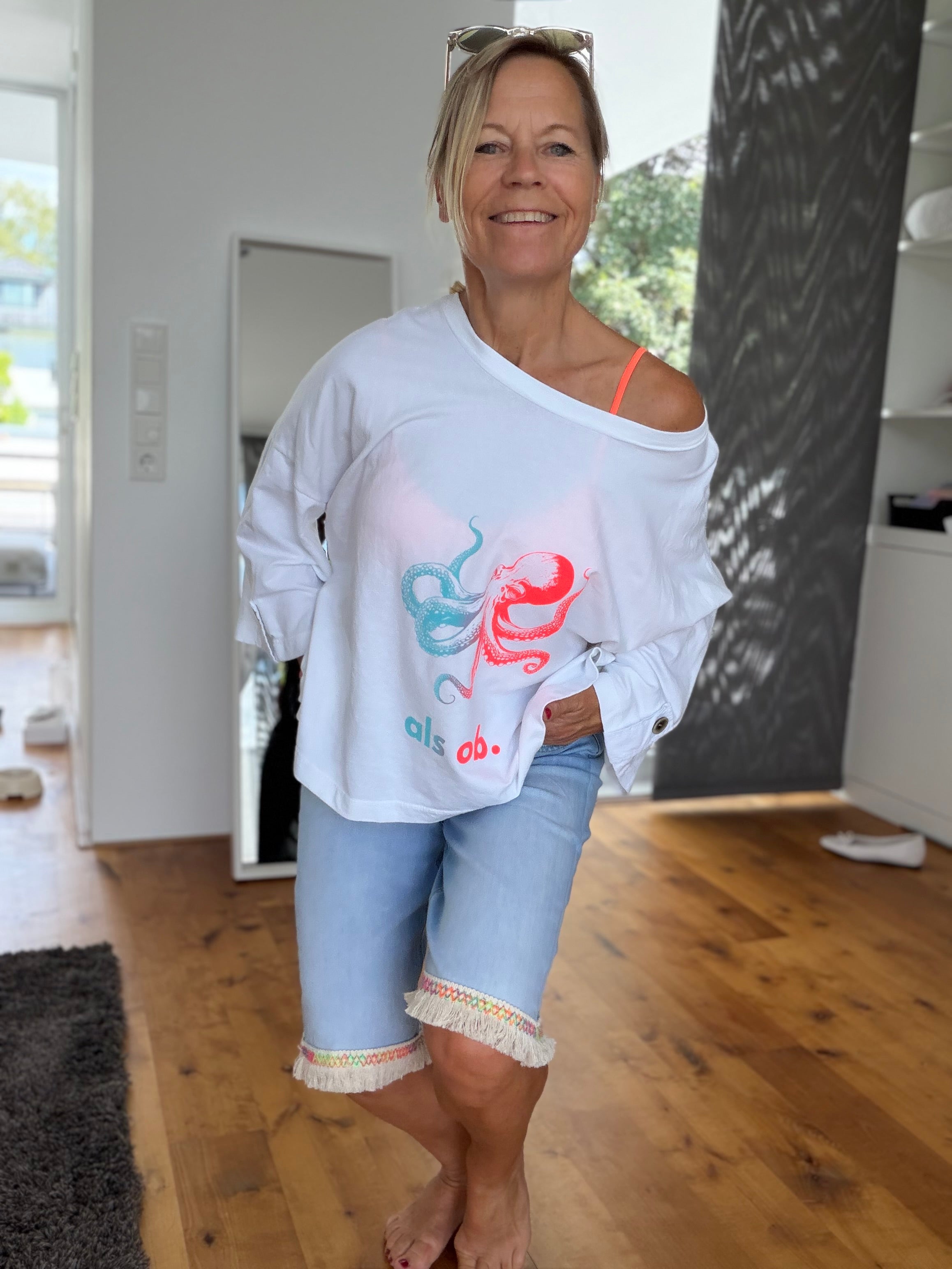 Jeans Bermuda Fransen Ibiza