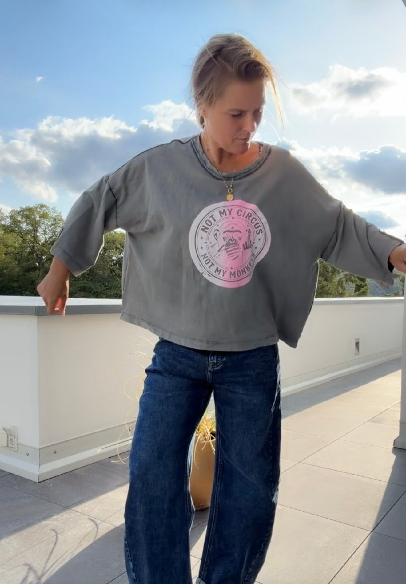 Oversize Shirt Not my Circus Not my Monkeys