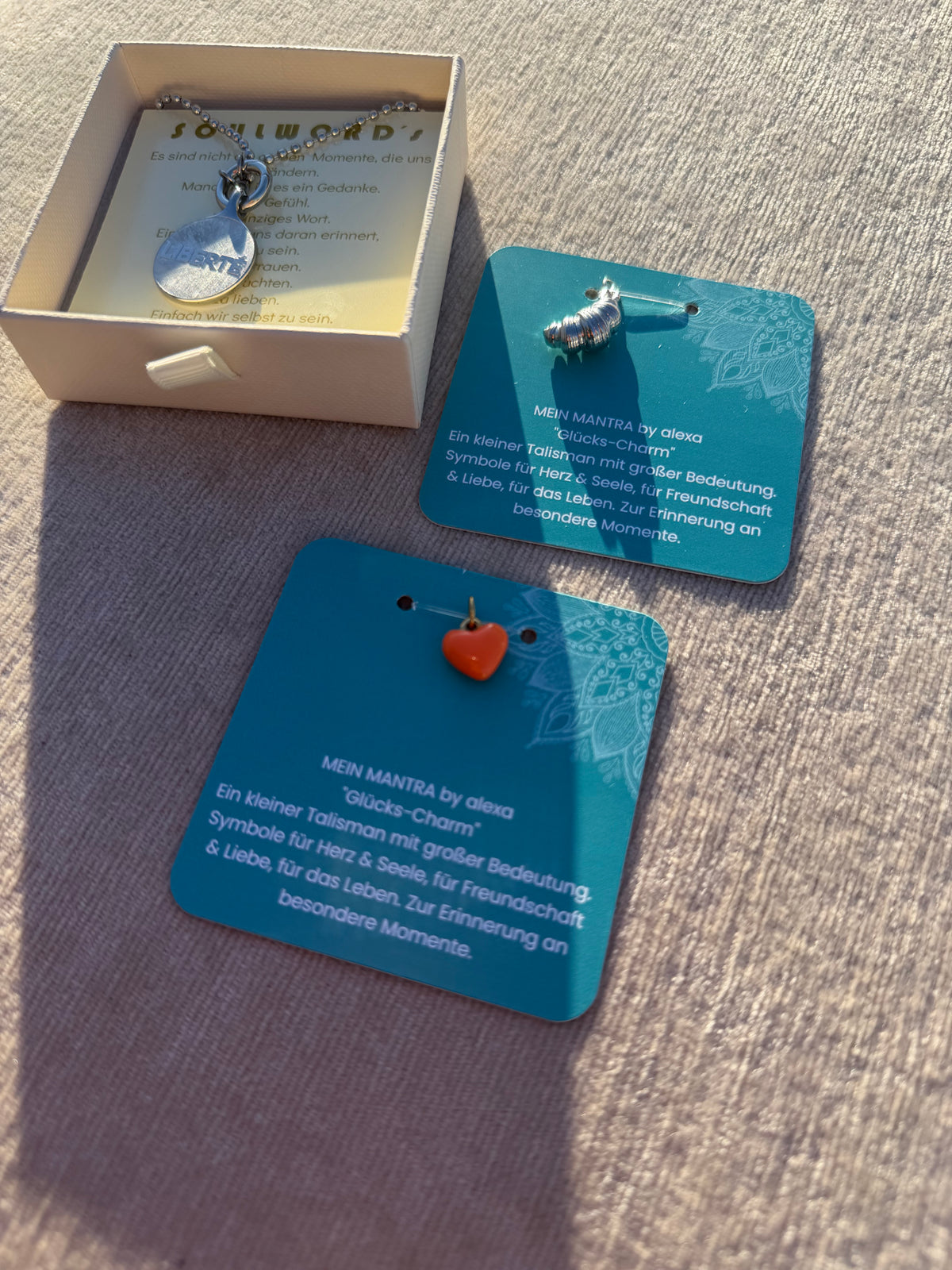 Charm Herz für Kette mit Karabiner