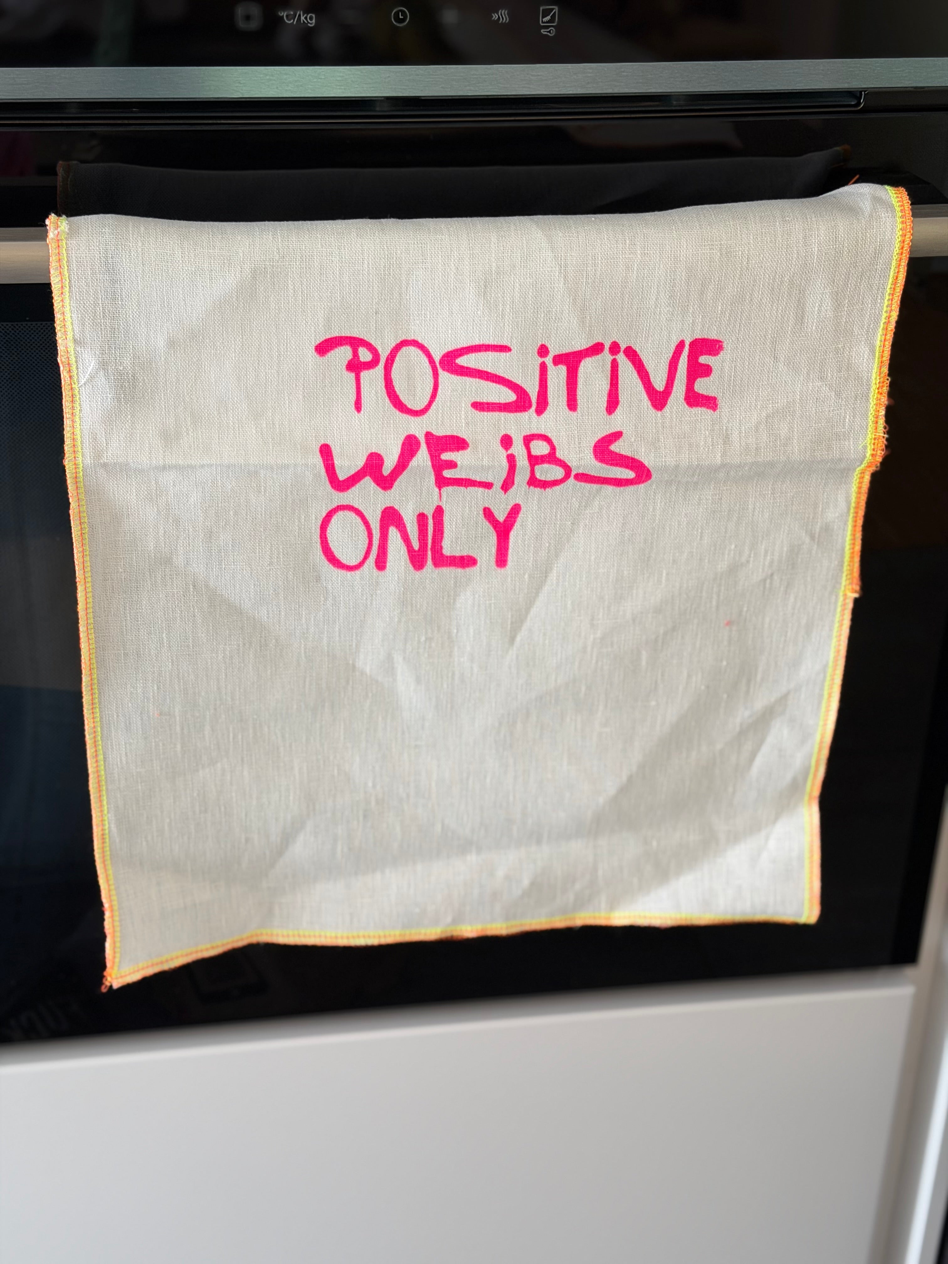 Leinen Geschirrtuch Küchentuch positive weibs only