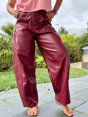 Wide Leg Hose Lederhose