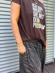 T-Shirt Ich bin nicht die mit dem Problem, Flieder oder Schoko