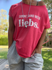 T-Shirt Sonne Sand Meer liebs, blau oder orange