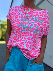T-Shirt Leo NEON wer loslässt hat die Hände frei (Kopie)