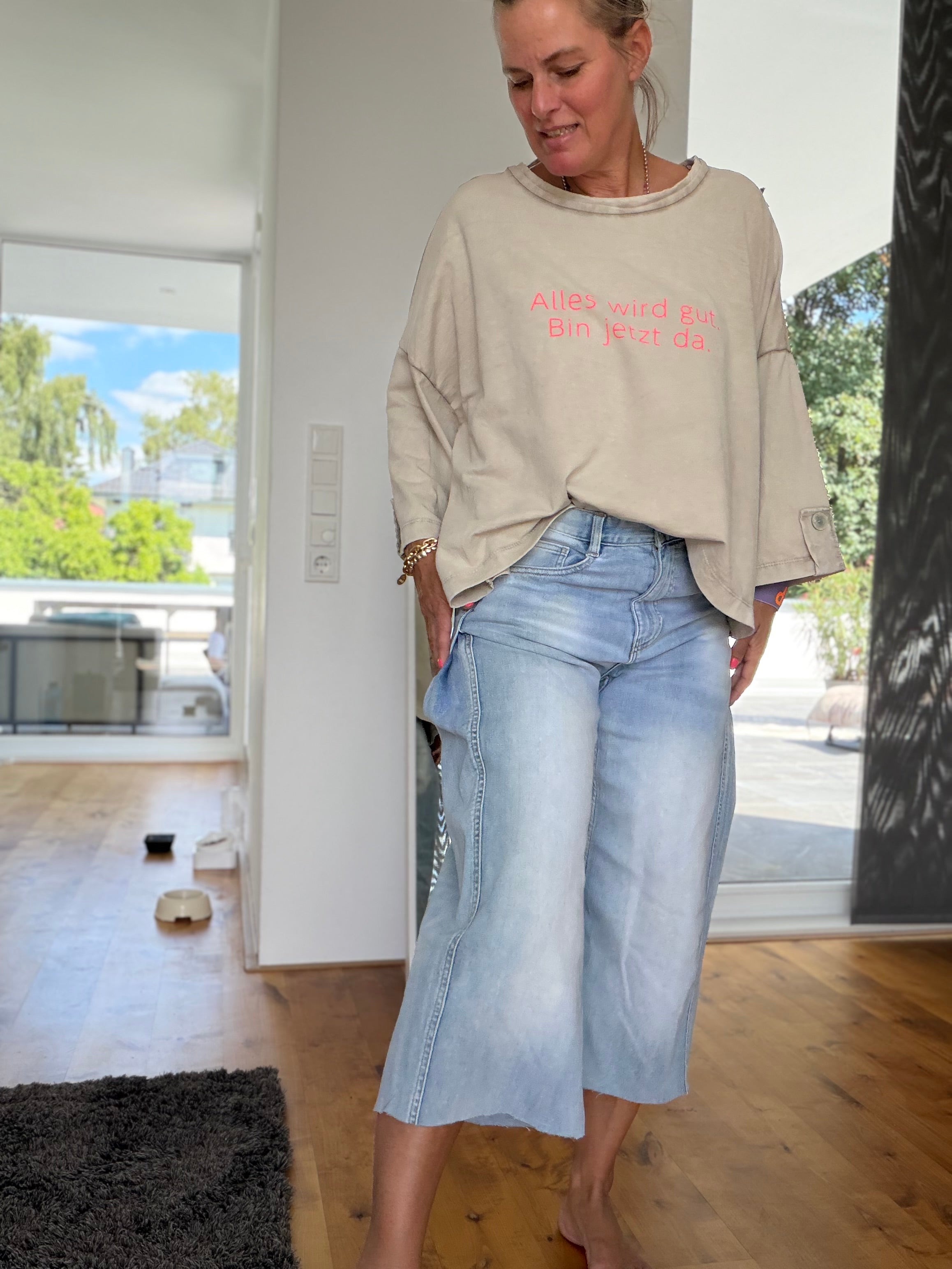Oversize Shirt Alles wird gut. Bin jetzt da