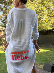 Musselin Tunika Kleid Sonne Sand Meer liebs.