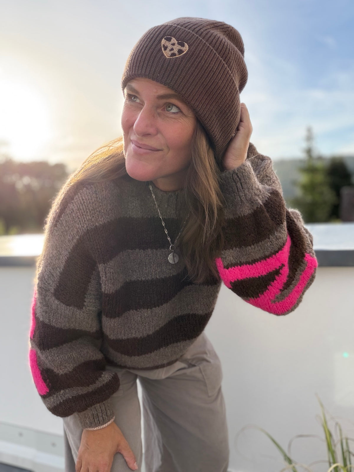 Strickpullover Streifen Namaste