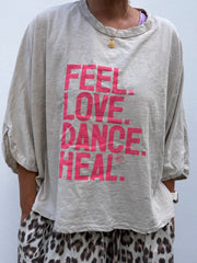 Oversize Shirt FEEL LOVE DANCE HEAL