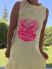 Musselinkleid Kleid im Herzen barfuß