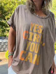 BIGSIZE T-Shirt Yes Girl you can
