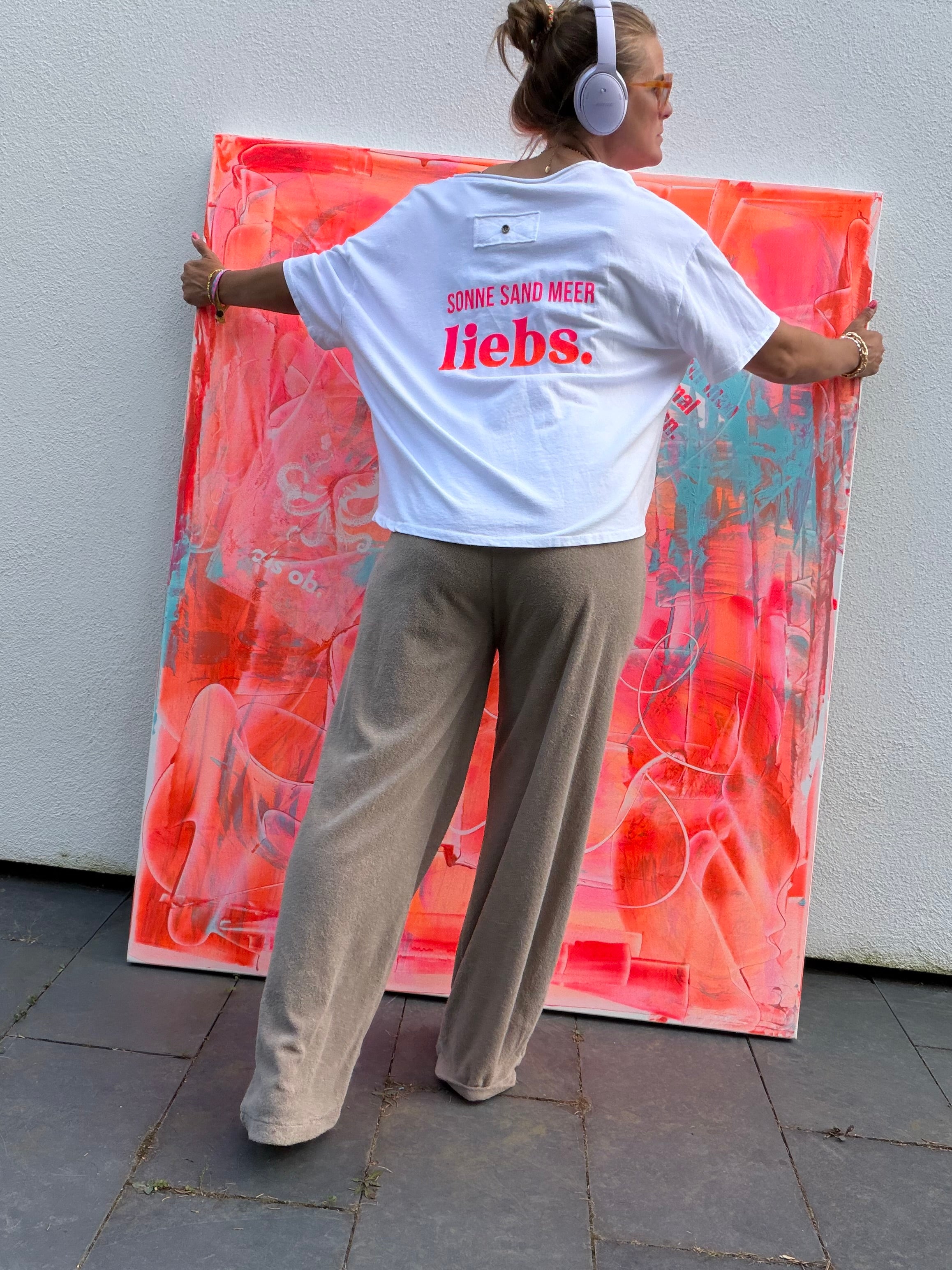 Crop T-Shirt Sonne Sand Meer Liebs.