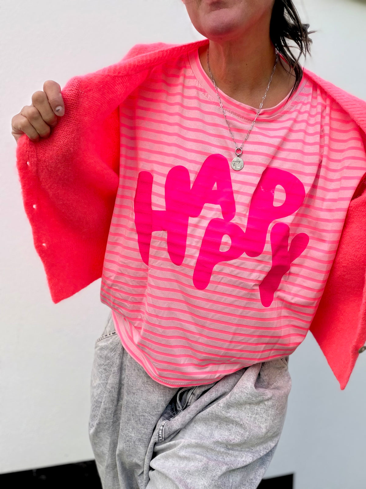 T-Shirt Streifen  HAPPY