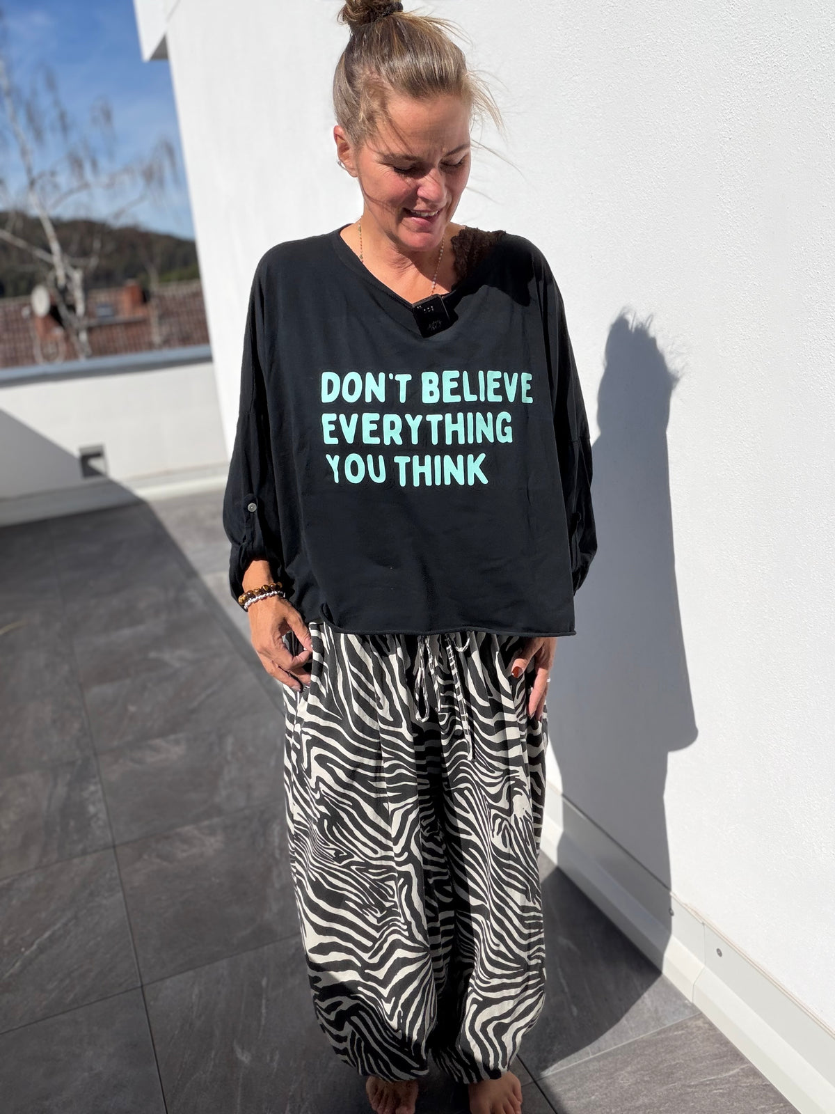 Oversize Shirt Top don‘t believe Everything you think