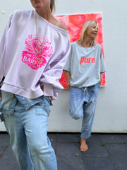 Wundervolles Oversize Sweatshirt Im Herzen barfuss