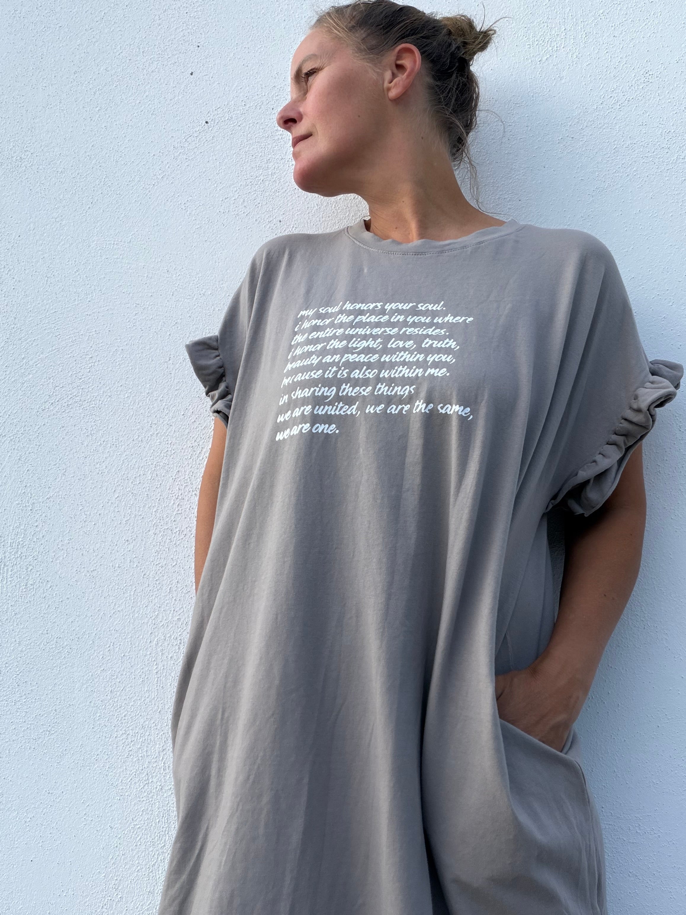 T-Shirt Kleid Namaste