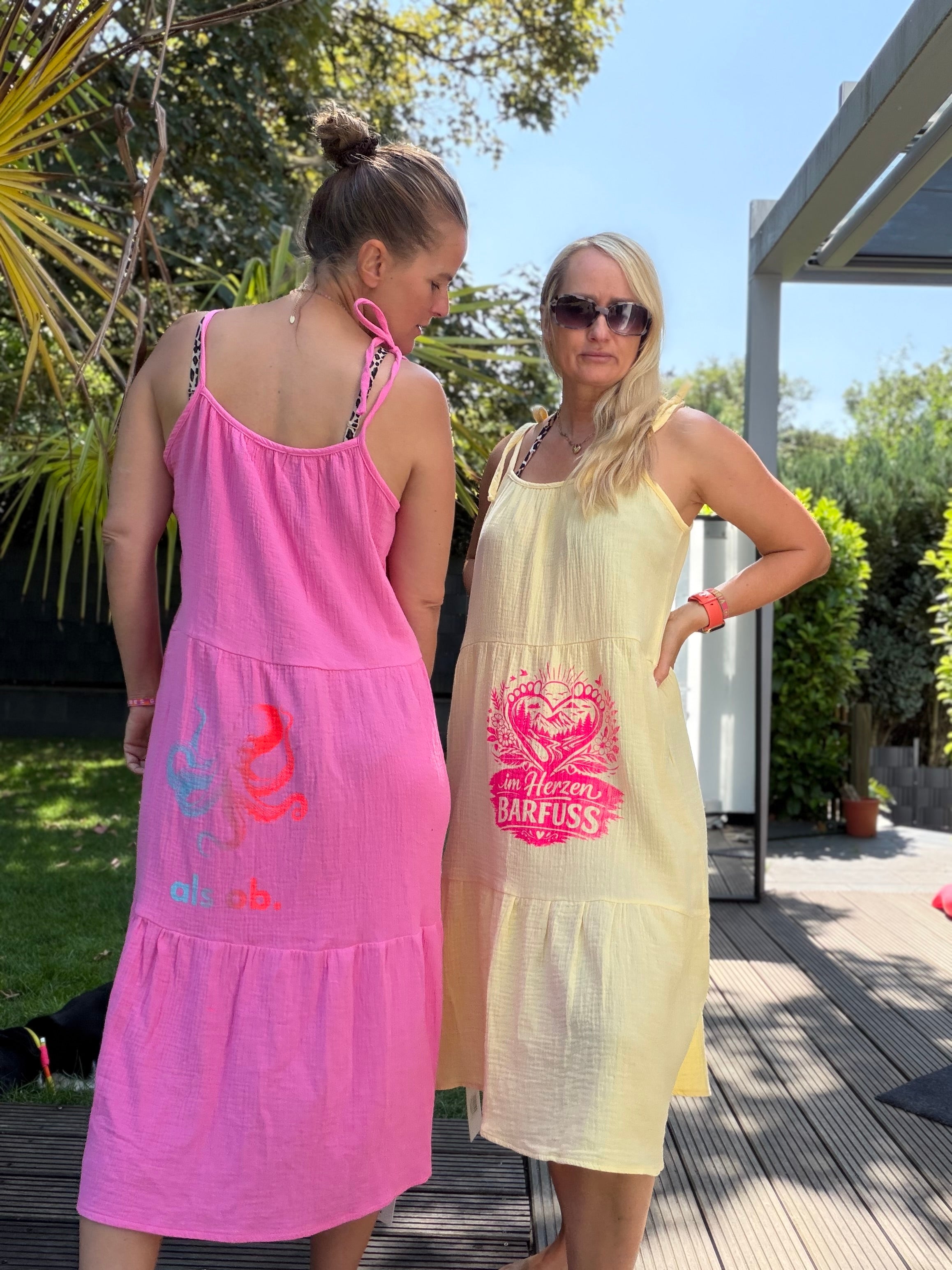 Spaghetti Kleid Musselinkleid Oktopus als ob