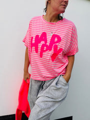 T-Shirt Streifen  HAPPY