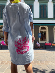 Musselin Tunika Kleid im Herzen barfuß