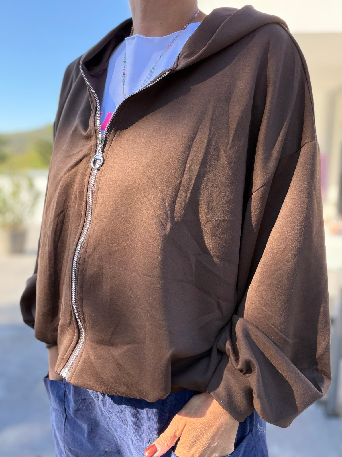 Sweatjacke Hoodiejacke denn das Meer ist meine Seele
