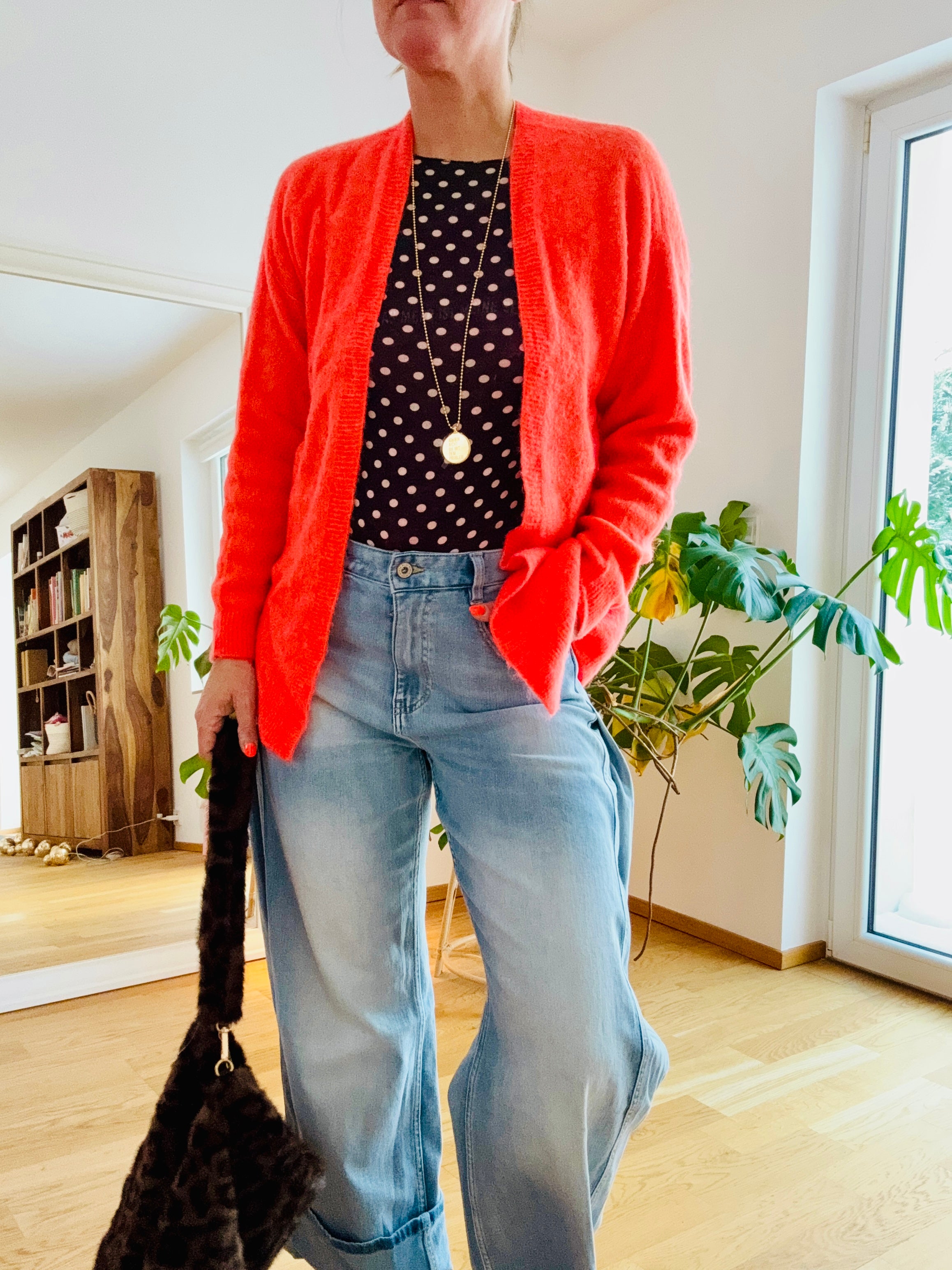 Cardigan Alpaca orange oder pink