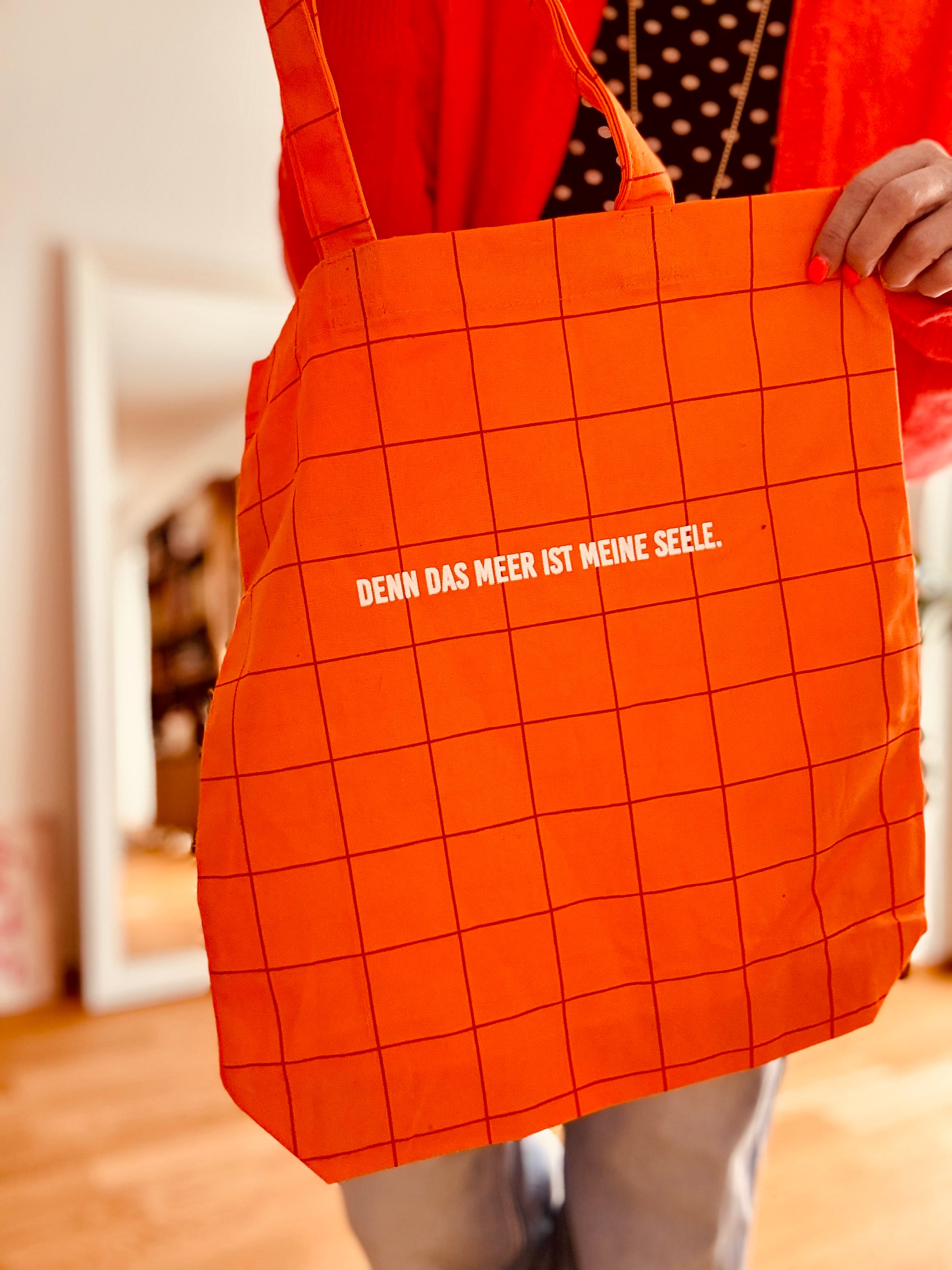 Baumwolltasche Stofftasche Denn das Meer ist meine Seele