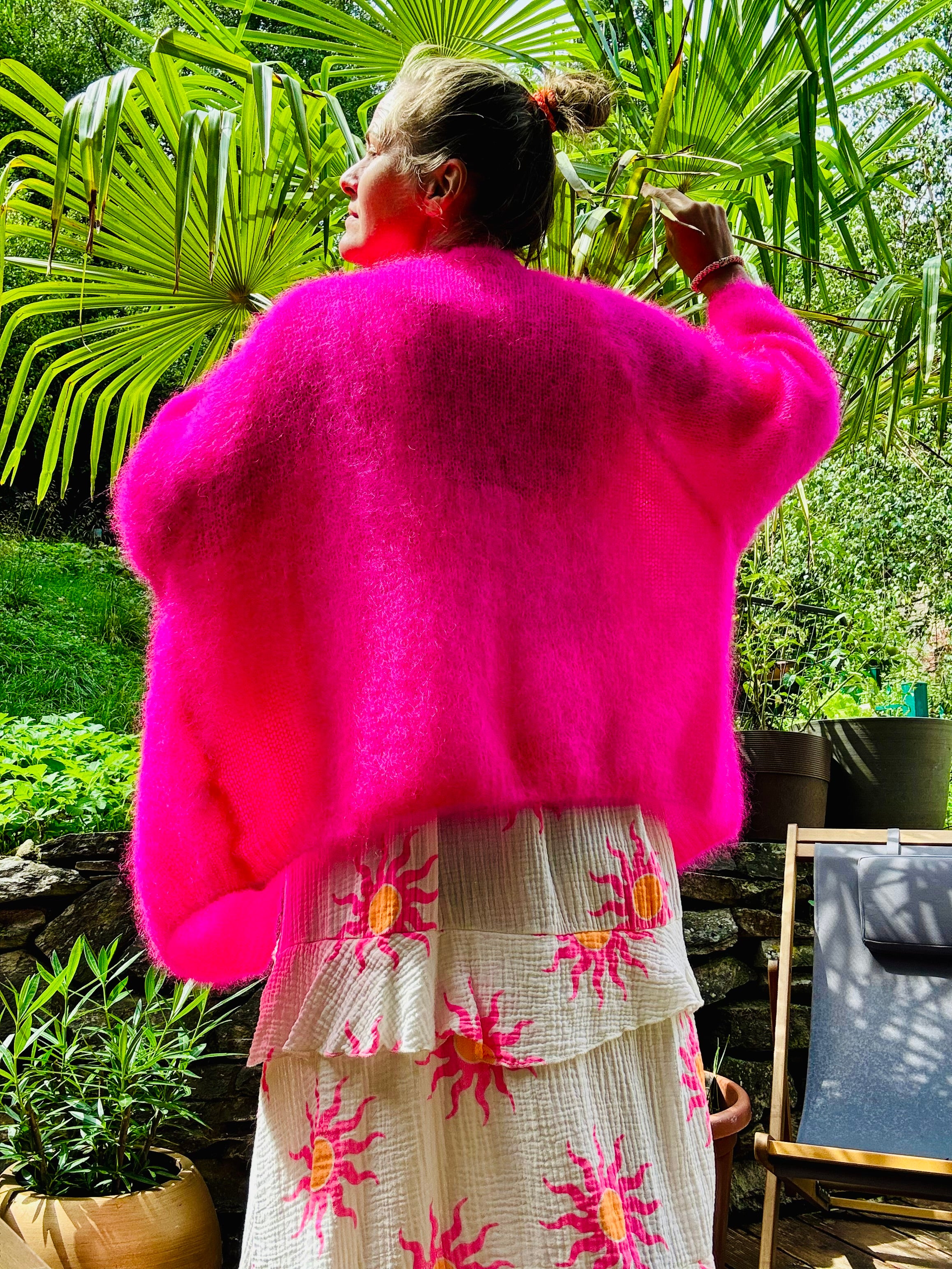 Mohair Cardigan Neon