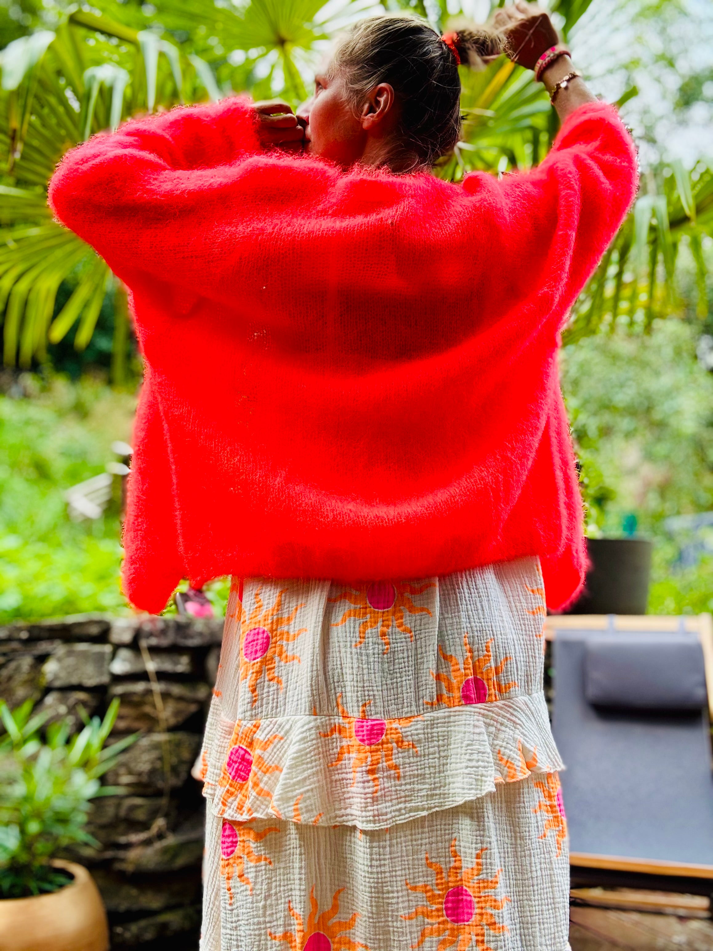 Mohair Cardigan Neon
