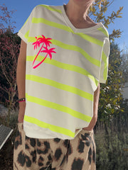 Oversize Streifenshirt Palme