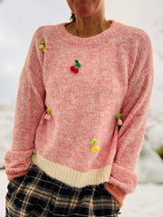 Strickpullover Kirschen