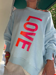 Lieblings Sweatshirt LOVE, hellblau oder nude