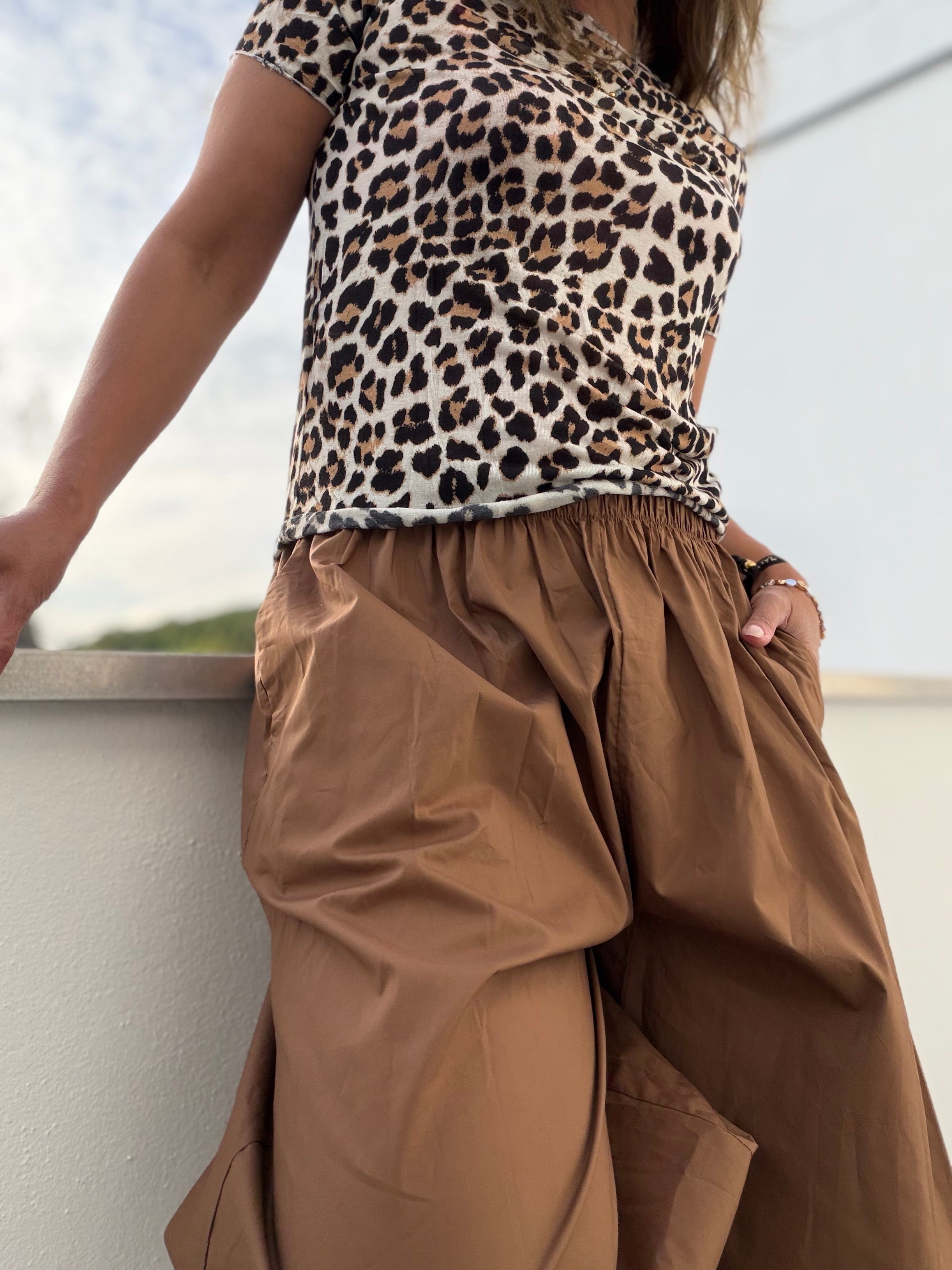 Cashmere top leo kurzarm, pink oder natur