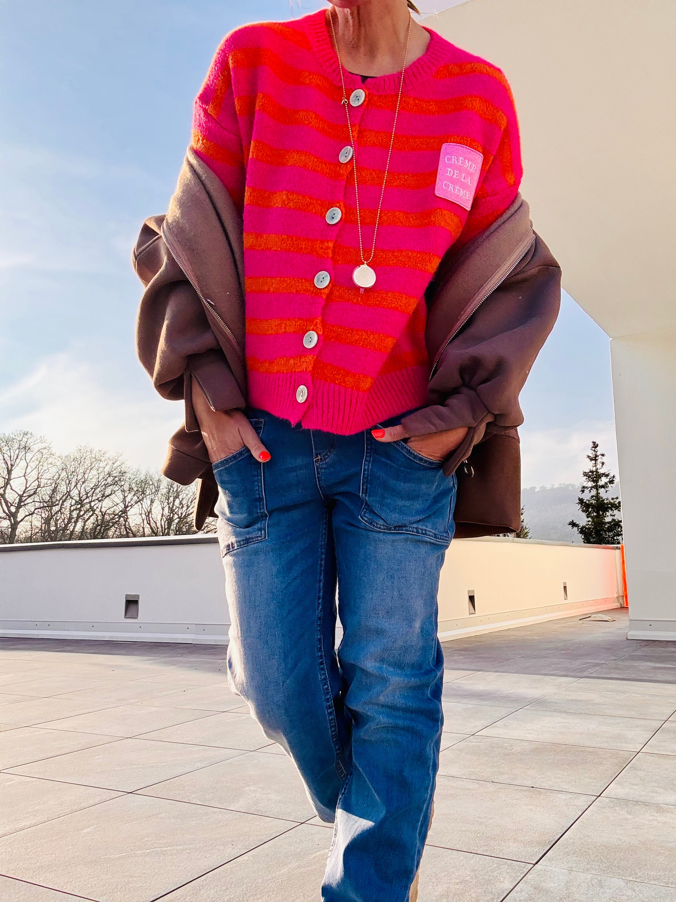 Kuschelige Oversize Sweatjacke Oktopus als ob