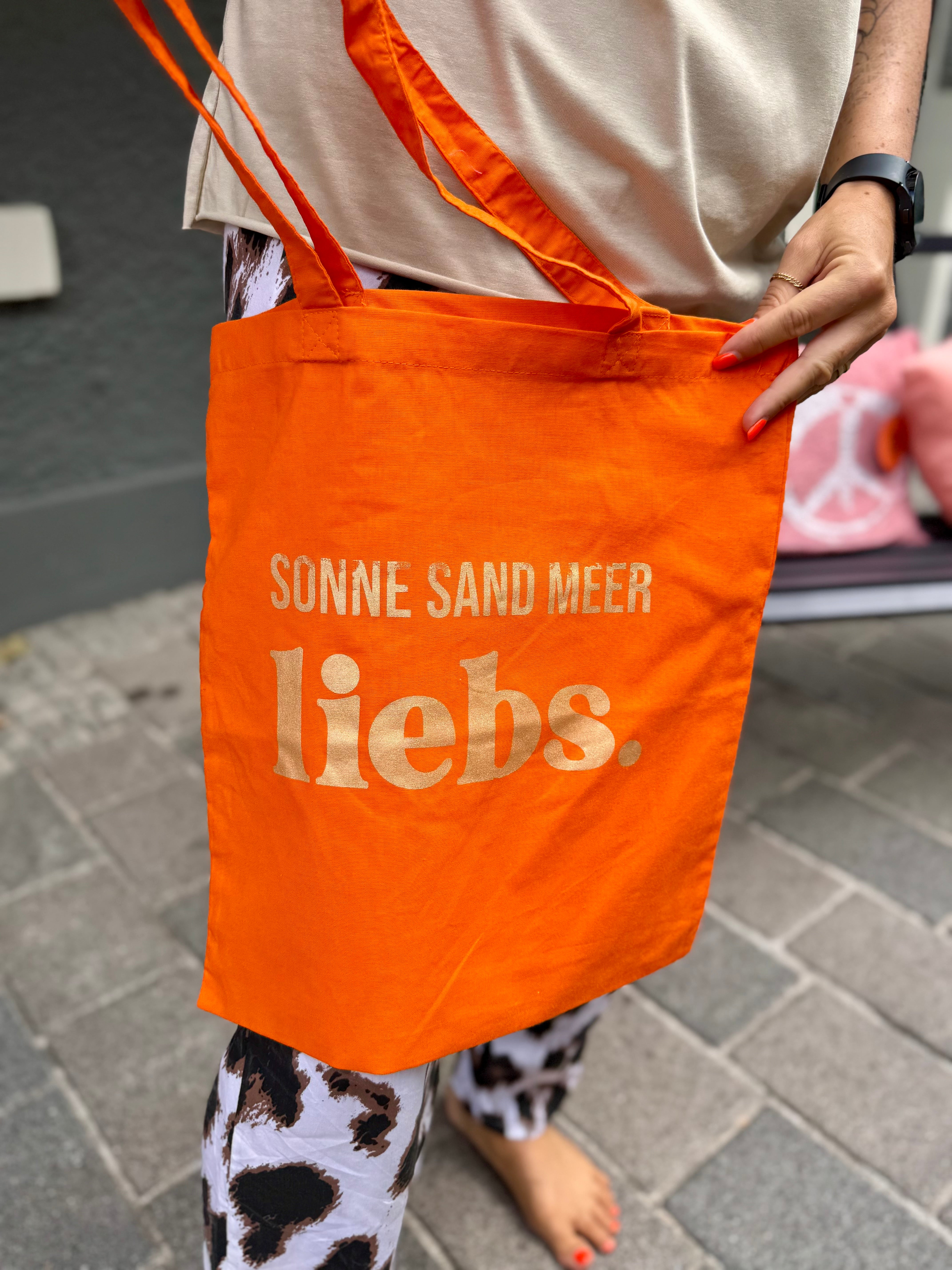 Stoffbeutel  Sonne Sand Meer liebs
