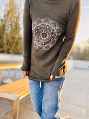 Kleid Mandala Strickkleid Longpullover