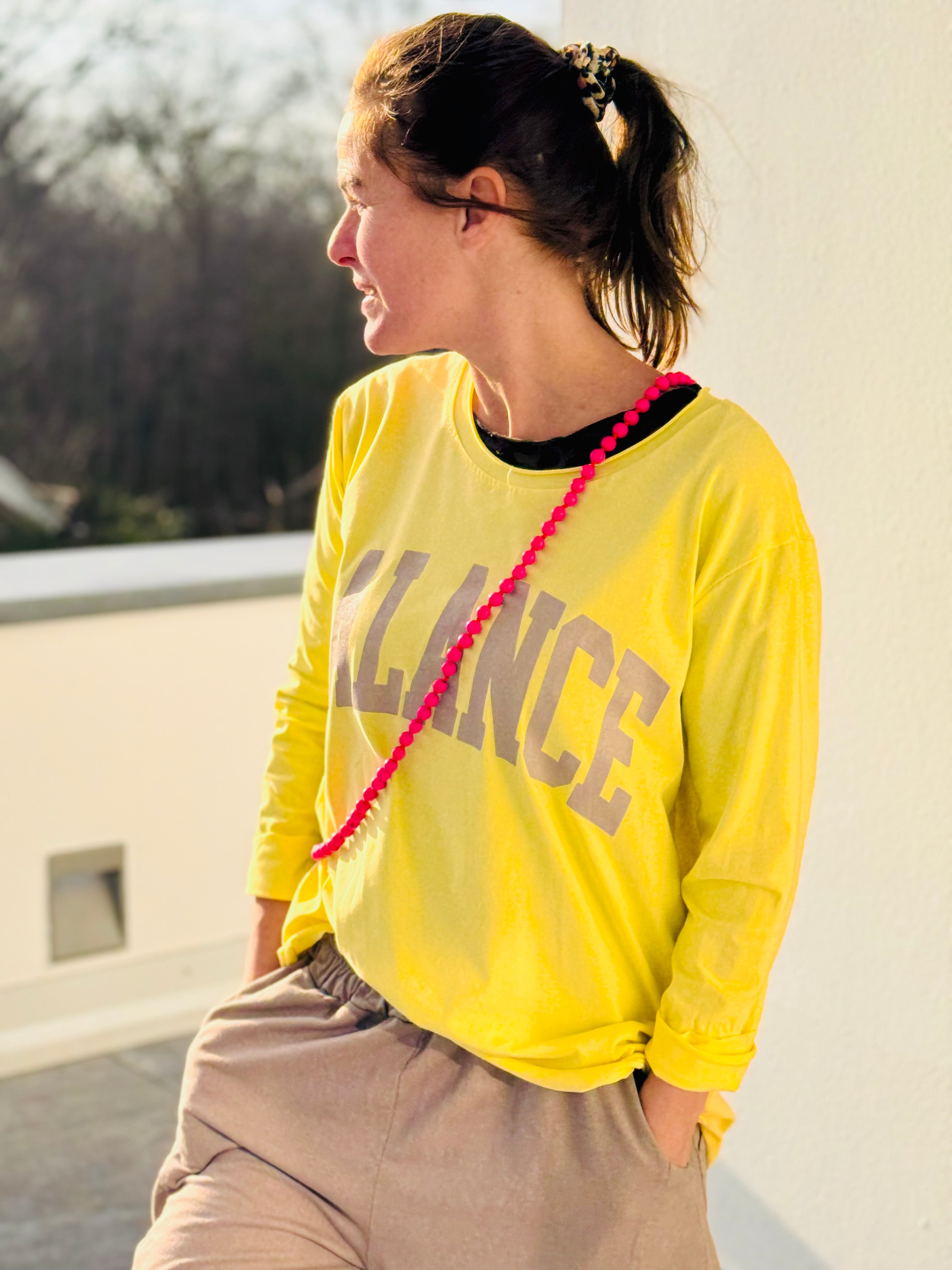 Longsleeve Balance, gelb oder taupe
