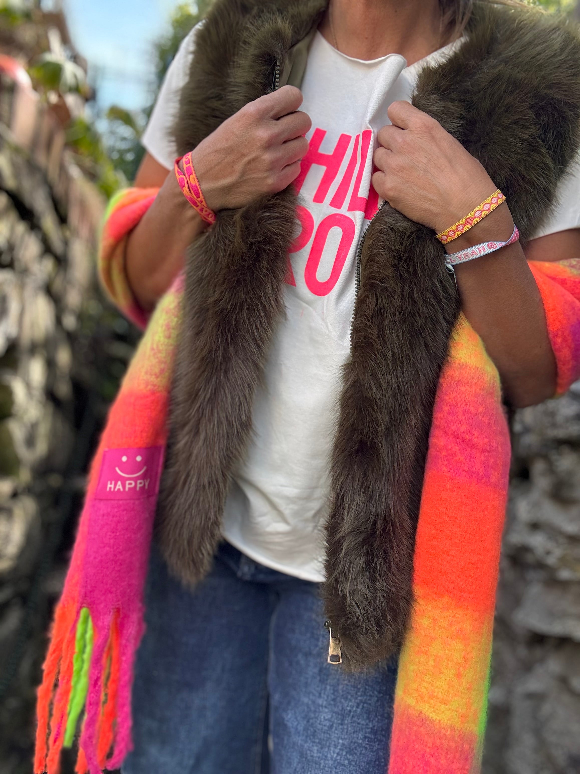 Kuschelschal neon
