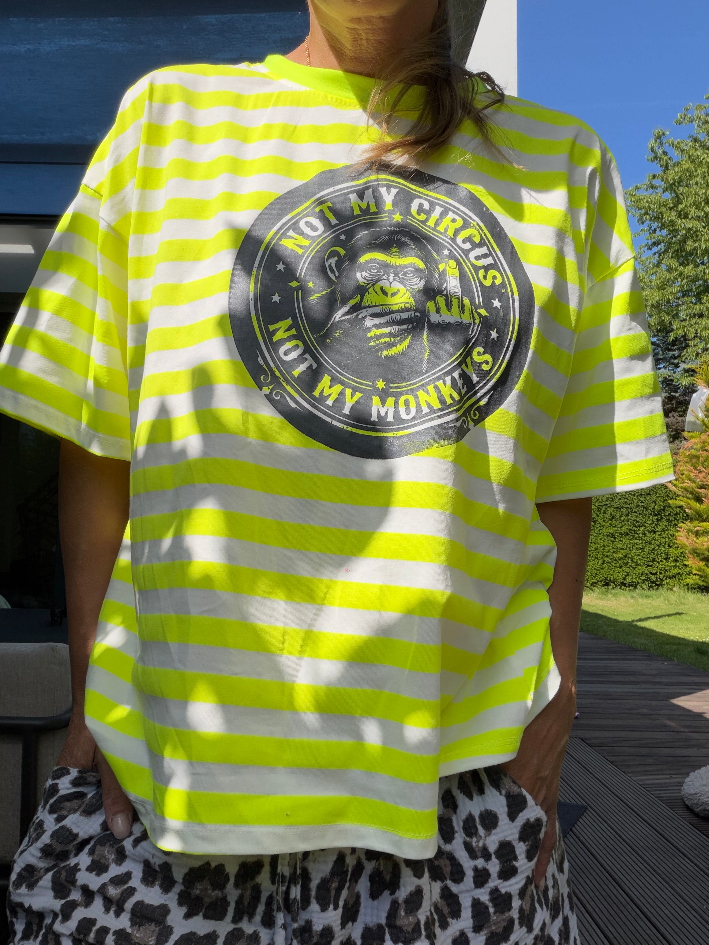 T-Shirt Neon Not my Monkeys Not my circus
