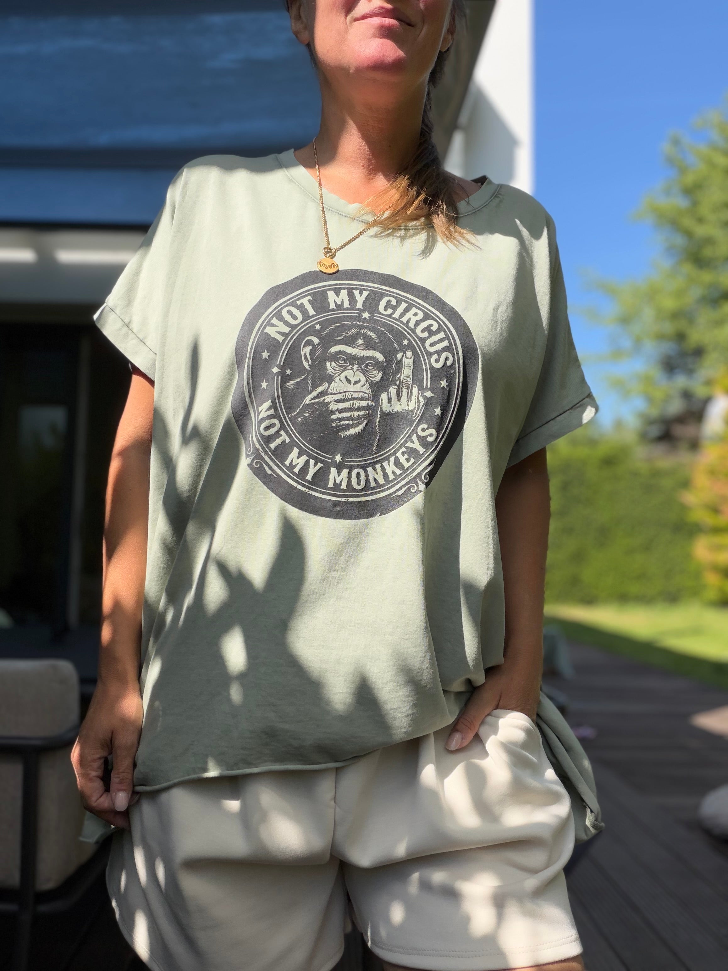 BIGSIZE T-Shirt Not my Monkeys Not my circus, 2 Farben