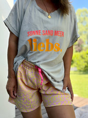 Shorts Leo gelb/rosa