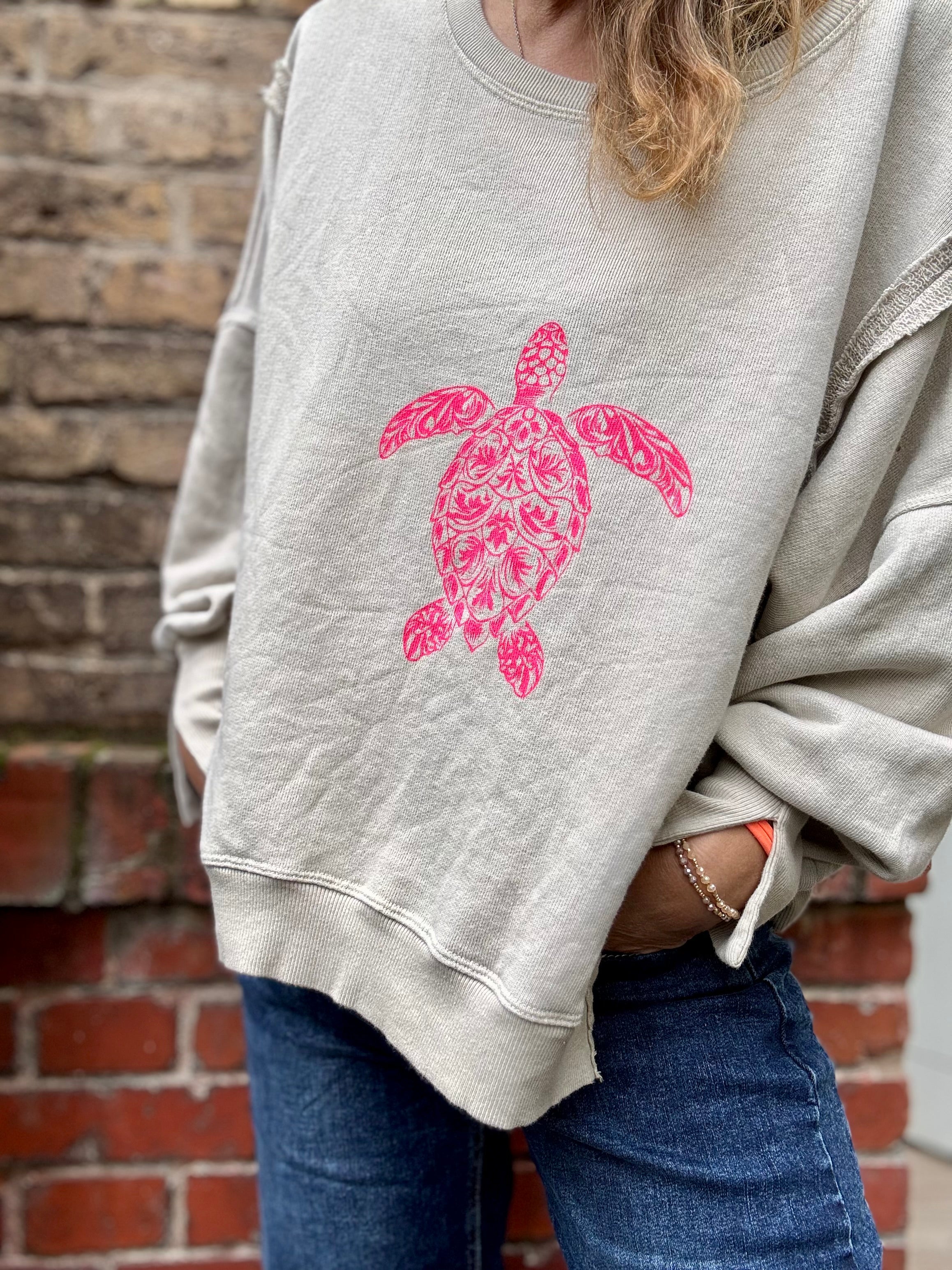 Lieblings Sweatshirt Schildkröte go with the flow
