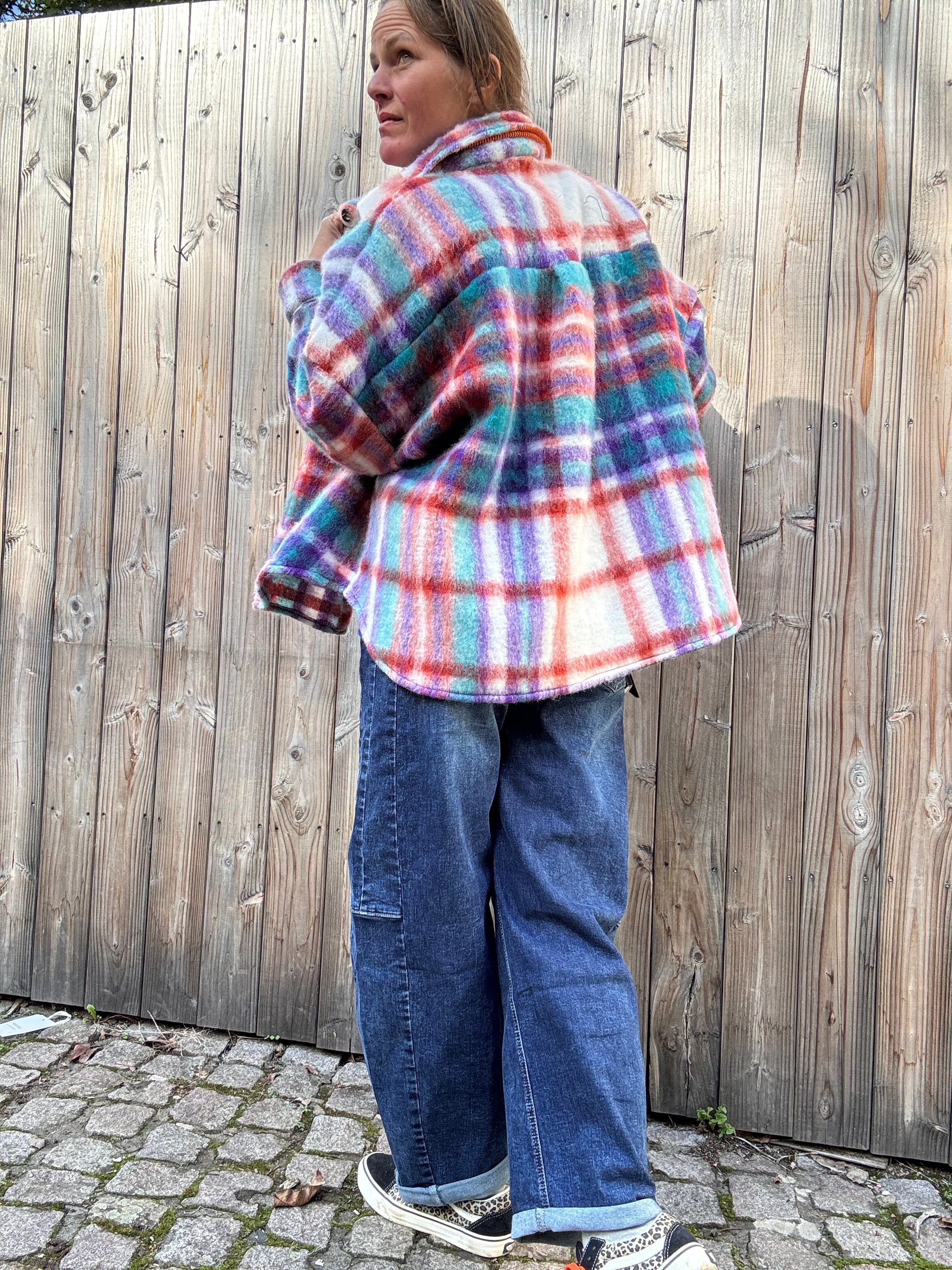 Caro Karo Hemd Jacke superflausch Oversize
