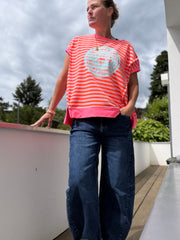 Streifen neon oversizeshirt not my circus, not my monkeys
