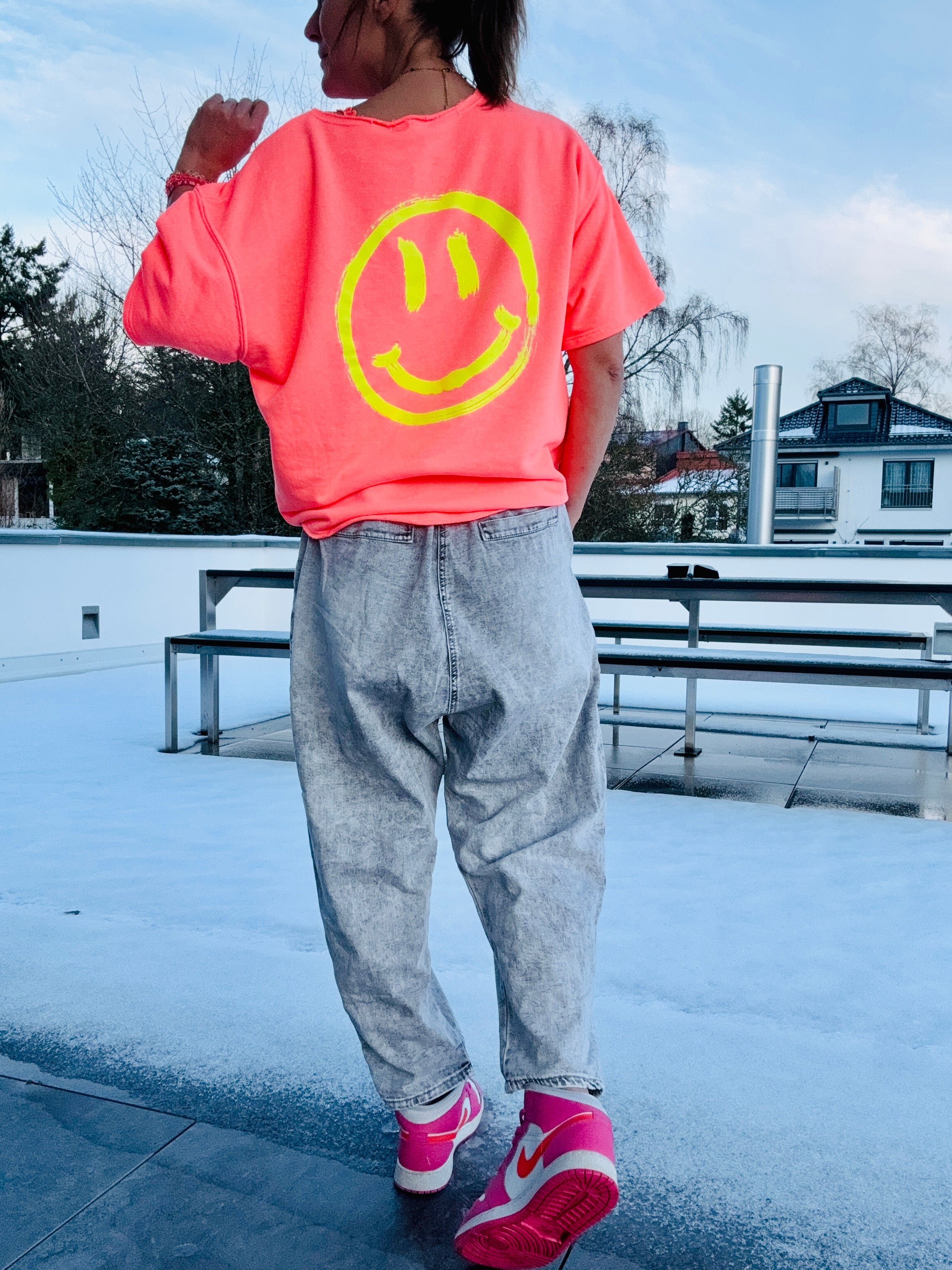 Sweatshirt kurz Pullover SMILEY, 2 Farben